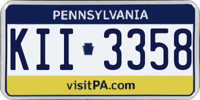PA license plate KII3358