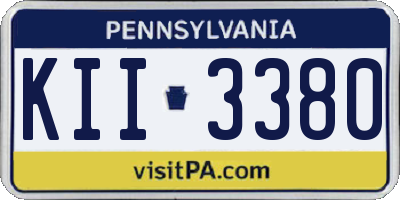 PA license plate KII3380