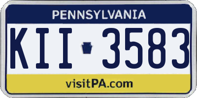 PA license plate KII3583