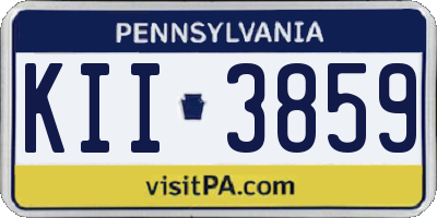 PA license plate KII3859