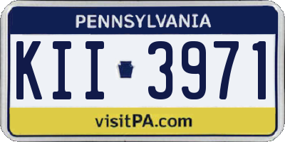 PA license plate KII3971