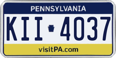 PA license plate KII4037