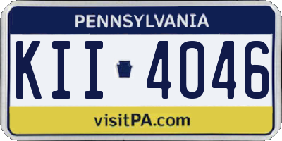 PA license plate KII4046