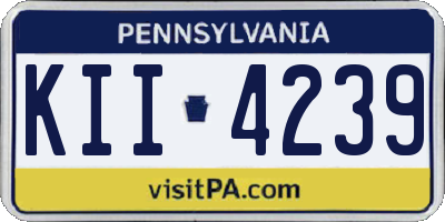 PA license plate KII4239