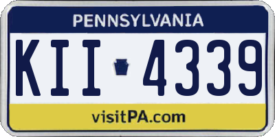 PA license plate KII4339