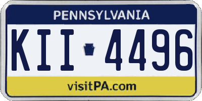 PA license plate KII4496