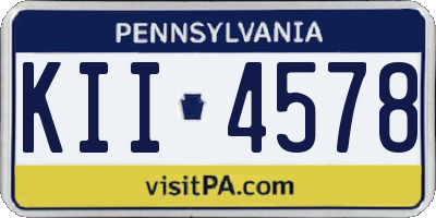 PA license plate KII4578