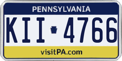 PA license plate KII4766