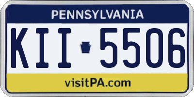 PA license plate KII5506