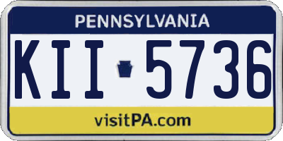 PA license plate KII5736