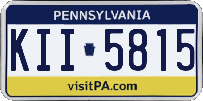 PA license plate KII5815
