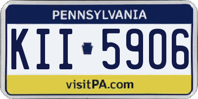 PA license plate KII5906