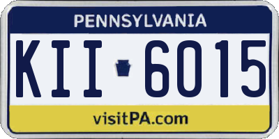 PA license plate KII6015