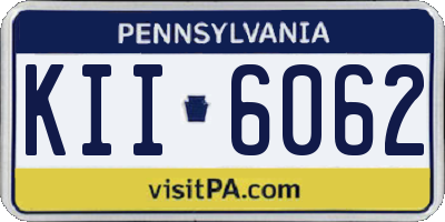 PA license plate KII6062