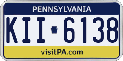 PA license plate KII6138