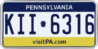 PA license plate KII6316