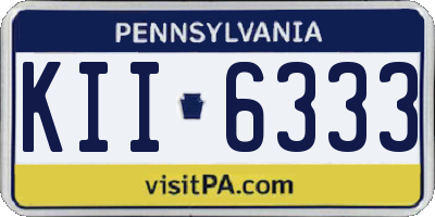 PA license plate KII6333
