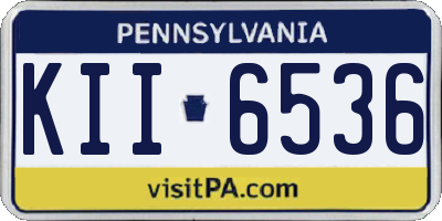 PA license plate KII6536