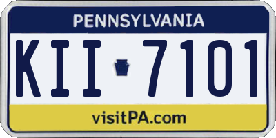 PA license plate KII7101