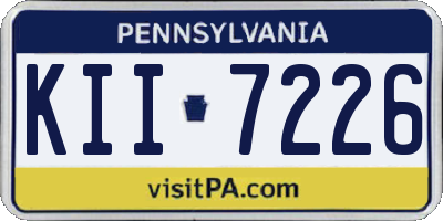 PA license plate KII7226