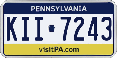 PA license plate KII7243
