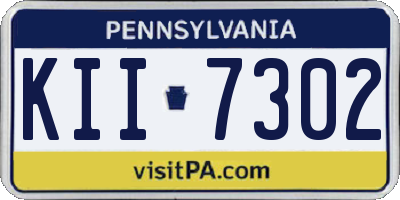 PA license plate KII7302