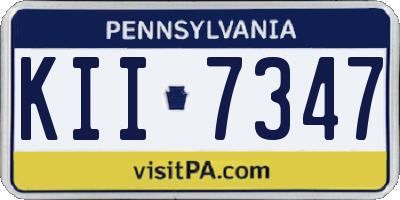 PA license plate KII7347