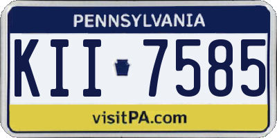 PA license plate KII7585