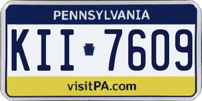 PA license plate KII7609