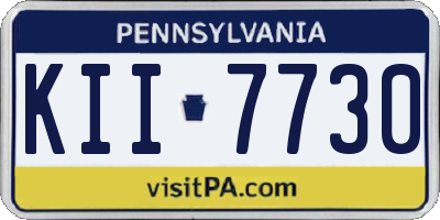 PA license plate KII7730
