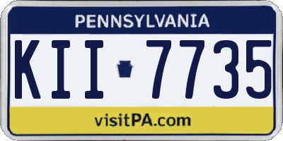 PA license plate KII7735