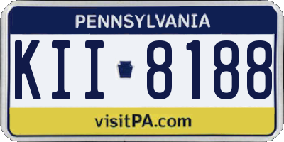 PA license plate KII8188