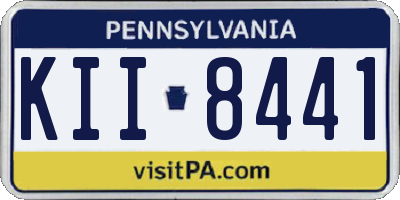 PA license plate KII8441