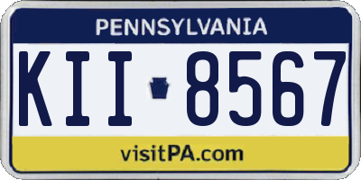 PA license plate KII8567