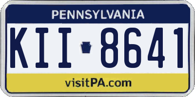 PA license plate KII8641