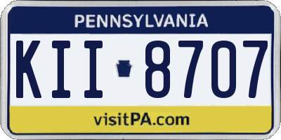PA license plate KII8707
