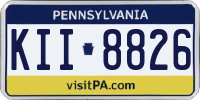 PA license plate KII8826