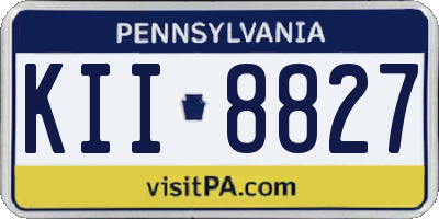 PA license plate KII8827