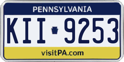 PA license plate KII9253