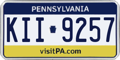 PA license plate KII9257