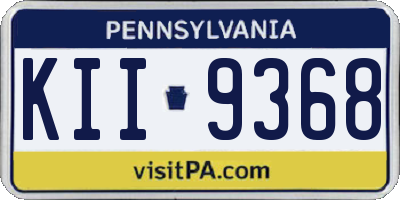 PA license plate KII9368