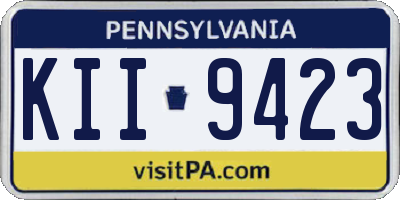 PA license plate KII9423