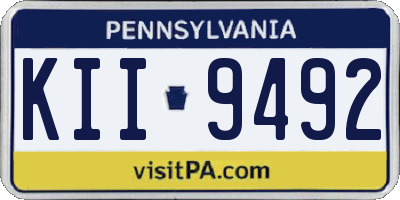 PA license plate KII9492