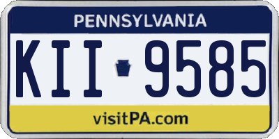 PA license plate KII9585