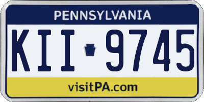 PA license plate KII9745