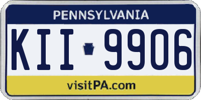 PA license plate KII9906