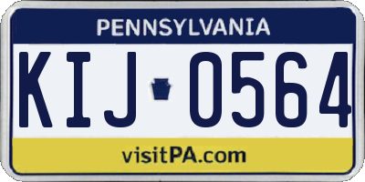 PA license plate KIJ0564