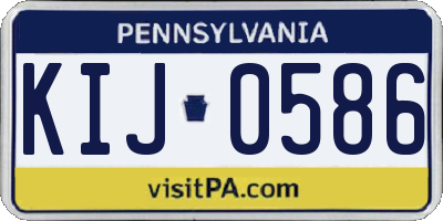 PA license plate KIJ0586