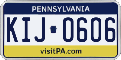 PA license plate KIJ0606