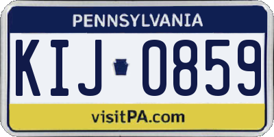 PA license plate KIJ0859